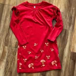Tea Girls’ Red Shirt Dress